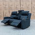The Xanadu Three Seater Dual Motor Electric Recliner Lounge - Black Rhino Suede