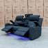 The Xanadu Three Seater Dual Motor Electric Recliner Lounge - Black Rhino Suede