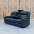 The Xanadu Three Seater Dual Motor Electric Recliner Lounge - Black Rhino Suede