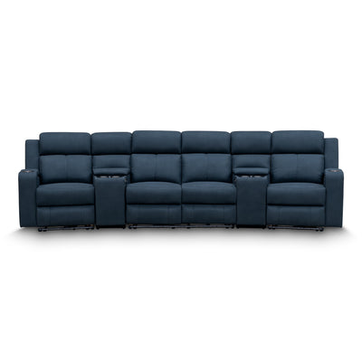 The Xanadu 4 Recliner Dual Motor Electric Theatre Lounge - Black Rhino Suede available to purchase from Warehouse Furniture Clearance at our next sale event.