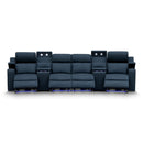 The Xanadu 4 Recliner Dual Motor Electric Theatre Lounge - Black Rhino Suede - Available After 15th November available to purchase from Warehouse Furniture Clearance at our next sale event.