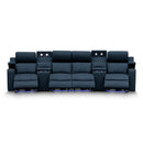 The Xanadu 4 Recliner Dual Motor Electric Theatre Lounge - Black Rhino Suede available to purchase from Warehouse Furniture Clearance at our next sale event.