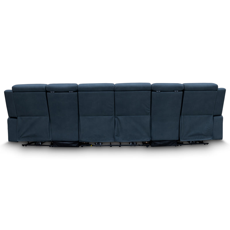 The Xanadu 4 Recliner Dual Motor Electric Theatre Lounge - Black Rhino Suede available to purchase from Warehouse Furniture Clearance at our next sale event.