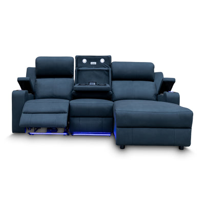 The Xanadu Dual Motor Electric Chaise Lounge - Black Rhino Suede - Available After 15th November available to purchase from Warehouse Furniture Clearance at our next sale event.