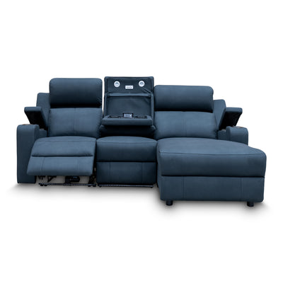 The Xanadu Dual Motor Electric Chaise Lounge - Black Rhino Suede - Available After 15th November available to purchase from Warehouse Furniture Clearance at our next sale event.