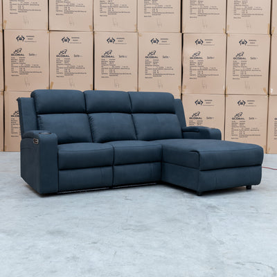 The Xanadu Dual Motor Electric Chaise Lounge - Black Rhino Suede available to purchase from Warehouse Furniture Clearance at our next sale event.