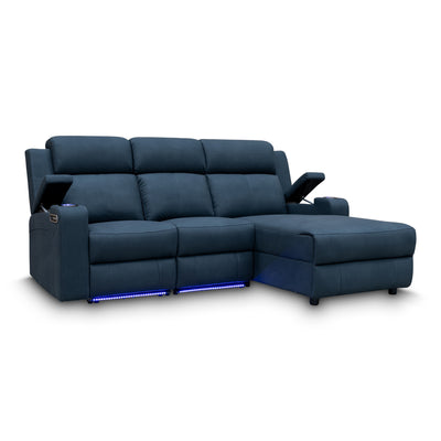 The Xanadu Dual Motor Electric Chaise Lounge - Black Rhino Suede - Available After 15th November available to purchase from Warehouse Furniture Clearance at our next sale event.