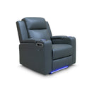 The Xanadu Single Dual Motor Electric Recliner - Storm Leather available to purchase from Warehouse Furniture Clearance at our next sale event.