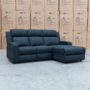 The Xanadu Dual Motor Electric Chaise Lounge - Black Rhino Suede available to purchase from Warehouse Furniture Clearance at our next sale event.