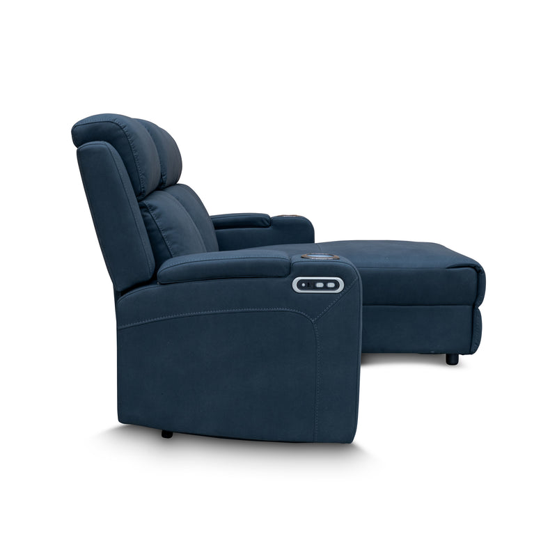 The Xanadu Dual Motor Electric Chaise Lounge - Black Rhino Suede - Available After 15th November available to purchase from Warehouse Furniture Clearance at our next sale event.