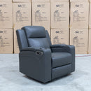The Xanadu Single Dual Motor Electric Recliner - Storm Leather available to purchase from Warehouse Furniture Clearance at our next sale event.