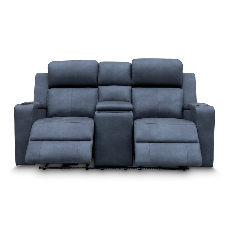 The Xanadu Two Seater Dual Motor Electric Recliner Theatre - Light Grey Rhino Suede available to purchase from Warehouse Furniture Clearance at our next sale event.