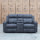 The Xanadu Two Seater Dual Motor Electric Recliner Theatre - Light Grey Rhino Suede available to purchase from Warehouse Furniture Clearance at our next sale event.