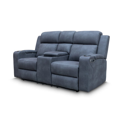 The Xanadu Two Seater Dual Motor Electric Recliner Theatre - Light Grey Rhino Suede available to purchase from Warehouse Furniture Clearance at our next sale event.