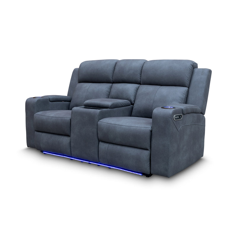 The Xanadu Two Seater Dual Motor Electric Recliner Theatre - Light Grey - Available After 15th November available to purchase from Warehouse Furniture Clearance at our next sale event.