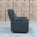 The Xanadu Single Dual Motor Electric Recliner - Storm Leather available to purchase from Warehouse Furniture Clearance at our next sale event.
