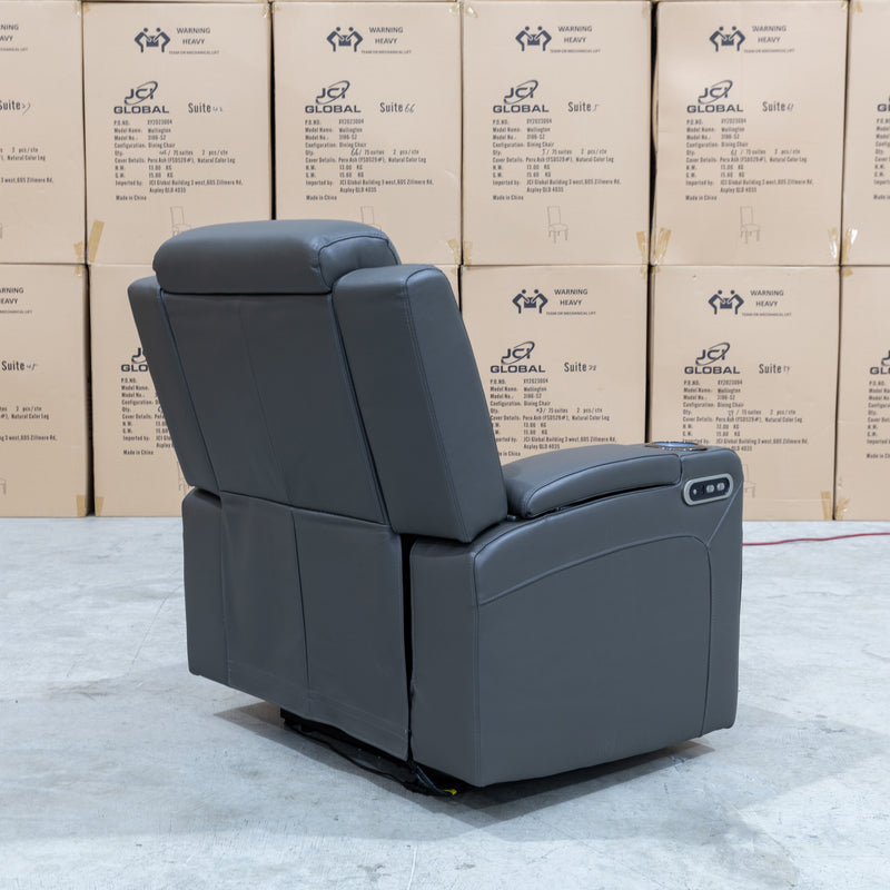 The Xanadu Single Dual Motor Electric Recliner - Storm Leather available to purchase from Warehouse Furniture Clearance at our next sale event.