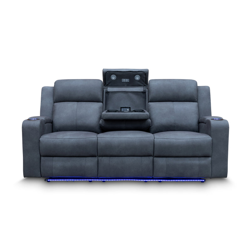 The Xanadu Three Seater Dual Motor Electric Recliner Lounge - Light Grey available to purchase from Warehouse Furniture Clearance at our next sale event.