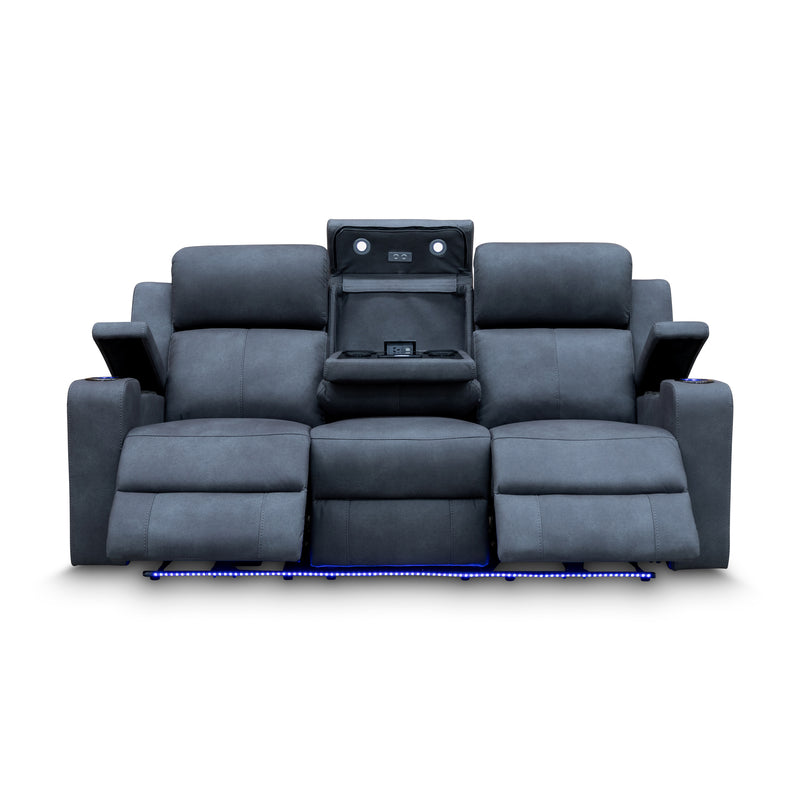 The Xanadu Three Seater Dual Motor Electric Recliner Lounge - Light Grey available to purchase from Warehouse Furniture Clearance at our next sale event.