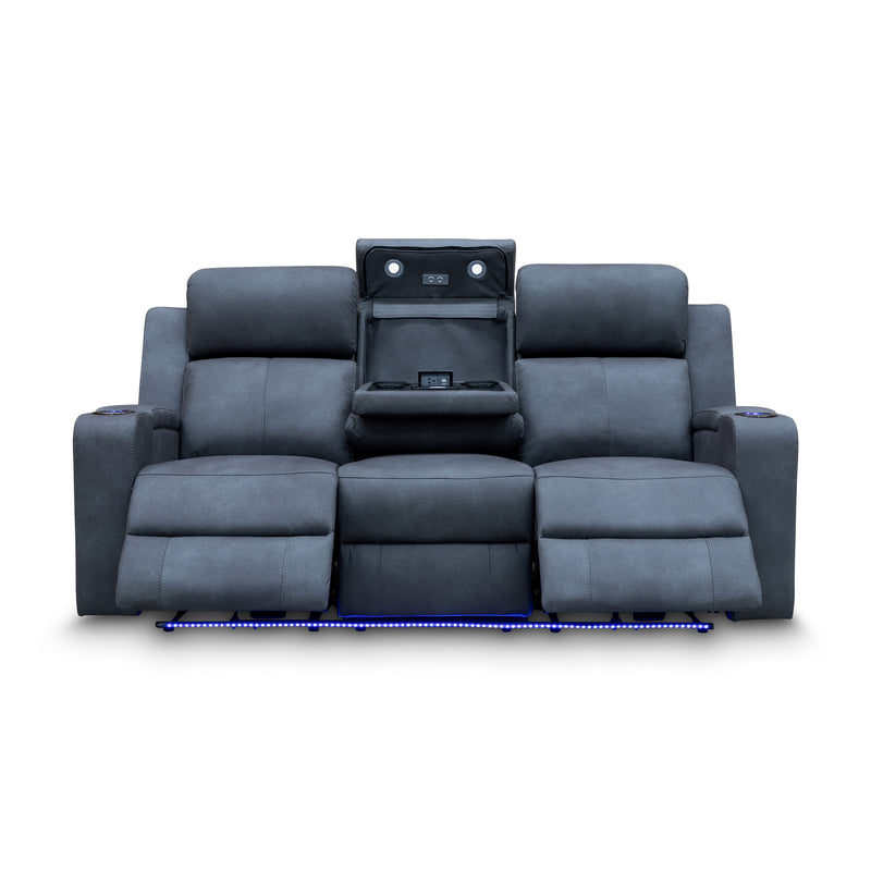 The Xanadu Three Seater Dual Motor Electric Recliner Lounge - Light Grey available to purchase from Warehouse Furniture Clearance at our next sale event.