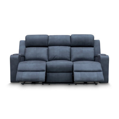 The Xanadu Three Seater Dual Motor Electric Recliner Lounge - Light Grey Rhino Suede available to purchase from Warehouse Furniture Clearance at our next sale event.