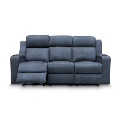 The Xanadu Three Seater Dual Motor Electric Recliner Lounge - Light Grey Rhino Suede available to purchase from Warehouse Furniture Clearance at our next sale event.