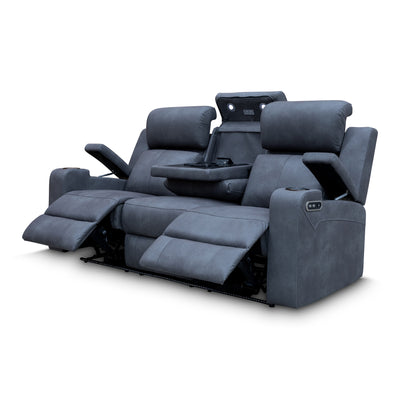 The Xanadu Three Seater Dual Motor Electric Recliner Lounge - Light Grey Rhino Suede - Available After 6th September available to purchase from Warehouse Furniture Clearance at our next sale event.