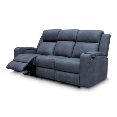 The Xanadu Three Seater Dual Motor Electric Recliner Lounge - Light Grey Rhino Suede - Available After 6th September available to purchase from Warehouse Furniture Clearance at our next sale event.