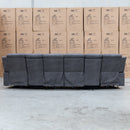 The Xanadu 4 Recliner Dual Motor Electric Theatre Lounge - Light Grey Rhino Suede available to purchase from Warehouse Furniture Clearance at our next sale event.