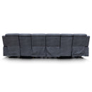 The Xanadu 4 Recliner Dual Motor Electric Theatre Lounge - Light Grey Rhino Suede available to purchase from Warehouse Furniture Clearance at our next sale event.