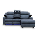 The Xanadu Dual Motor Electric Chaise Lounge - Light Grey Rhino Suede available to purchase from Warehouse Furniture Clearance at our next sale event.