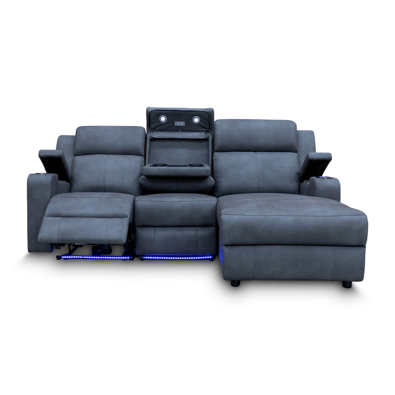 The Xanadu Dual Motor Electric Chaise Lounge - Light Grey - Available After 15th November available to purchase from Warehouse Furniture Clearance at our next sale event.