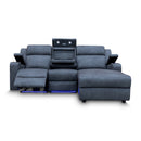 The Xanadu Dual Motor Electric Chaise Lounge - Light Grey Rhino Suede available to purchase from Warehouse Furniture Clearance at our next sale event.