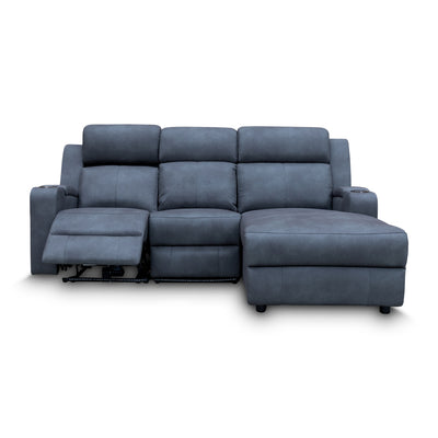 The Xanadu Dual Motor Electric Chaise Lounge - Light Grey Rhino Suede available to purchase from Warehouse Furniture Clearance at our next sale event.