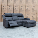 The Xanadu Dual Motor Electric Chaise Lounge - Light Grey Rhino Suede available to purchase from Warehouse Furniture Clearance at our next sale event.