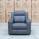 The Xanadu Single Dual Motor Dual Motor Electric Recliner - Light Grey Rhino Suede available to purchase from Warehouse Furniture Clearance at our next sale event.