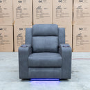 The Xanadu Single Dual Motor Dual Motor Electric Recliner - Light Grey Rhino Suede available to purchase from Warehouse Furniture Clearance at our next sale event.