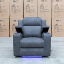 The Xanadu Single Dual Motor Dual Motor Electric Recliner - Light Grey Rhino Suede available to purchase from Warehouse Furniture Clearance at our next sale event.