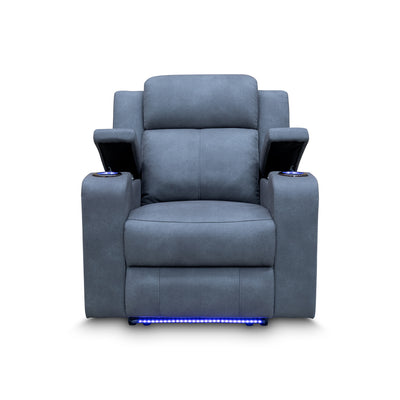The Xanadu Single Dual Motor Dual Motor Electric Recliner - Light Grey Rhino Suede available to purchase from Warehouse Furniture Clearance at our next sale event.