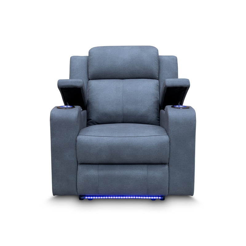 The Xanadu Single Dual Motor Dual Motor Electric Recliner - Light Grey Rhino Suede available to purchase from Warehouse Furniture Clearance at our next sale event.