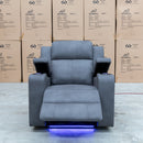 The Xanadu Single Dual Motor Dual Motor Electric Recliner - Light Grey Rhino Suede available to purchase from Warehouse Furniture Clearance at our next sale event.