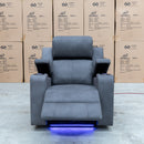 The Xanadu Single Dual Motor Dual Motor Electric Recliner - Light Grey Rhino Suede available to purchase from Warehouse Furniture Clearance at our next sale event.