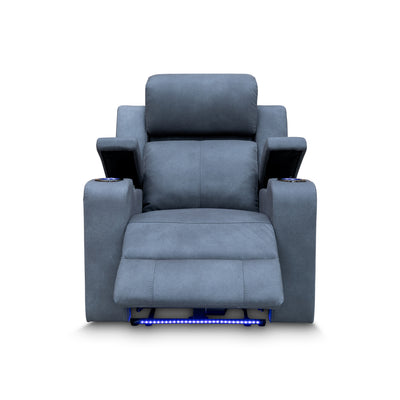 The Xanadu Single Dual Motor Dual Motor Electric Recliner - Light Grey Rhino Suede available to purchase from Warehouse Furniture Clearance at our next sale event.