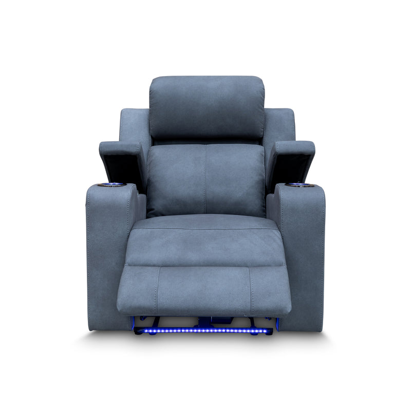 The Xanadu Single Dual Motor Dual Motor Electric Recliner - Light Grey Rhino Suede available to purchase from Warehouse Furniture Clearance at our next sale event.