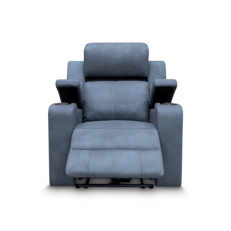 The Xanadu Single Dual Motor Dual Motor Electric Recliner - Light Grey Rhino Suede available to purchase from Warehouse Furniture Clearance at our next sale event.