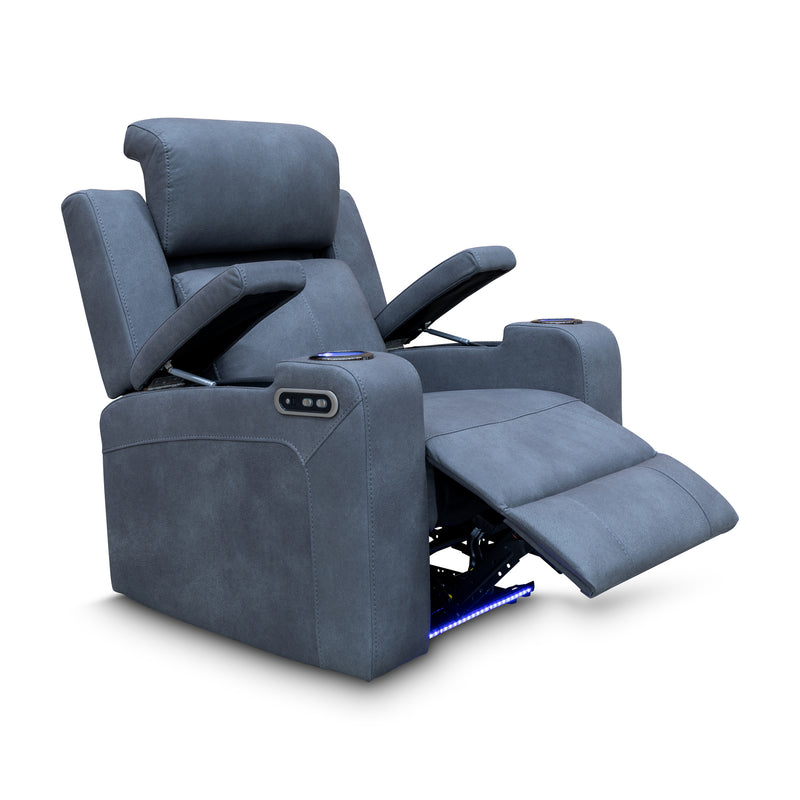 The Xanadu Single Dual Motor Dual Motor Electric Recliner - Light Grey Rhino Suede available to purchase from Warehouse Furniture Clearance at our next sale event.