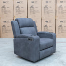 The Xanadu Single Dual Motor Dual Motor Electric Recliner - Light Grey Rhino Suede available to purchase from Warehouse Furniture Clearance at our next sale event.