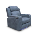 The Xanadu Single Dual Motor Dual Motor Electric Recliner - Light Grey Rhino Suede available to purchase from Warehouse Furniture Clearance at our next sale event.