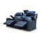 The Xanadu Two Seater Dual Motor Electric Recliner Theatre - Black Leather available to purchase from Warehouse Furniture Clearance at our next sale event.