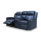 The Xanadu Two Seater Dual Motor Electric Recliner Theatre - Black Leather available to purchase from Warehouse Furniture Clearance at our next sale event.